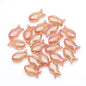 Electroplated Transparent Fish Glass Beads 8x15mm 30pcs 15