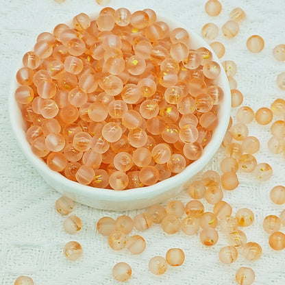 Transparent Frosted Glass Beads 6mm Assorted Colors 50pcs 16