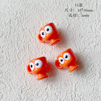Personification Cup Acrylic Beads 18mm Enamel Glossy 6pcs 15