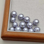Purple Pearl Glass Beads 10mm 12mm Imitation Lustrous Round 5pcs 4
