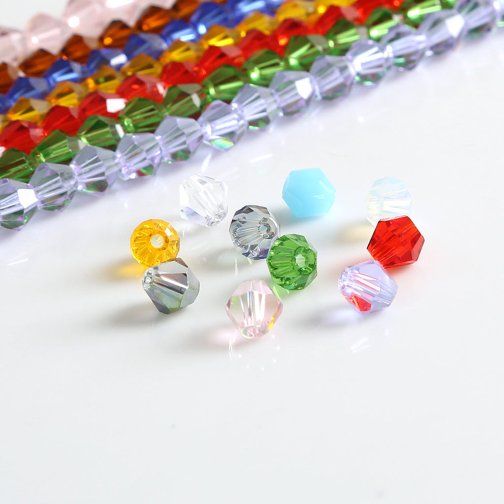 Electroplated Faceted Glass Beads 6mm Transparent Mixed Colors 45pcs 4