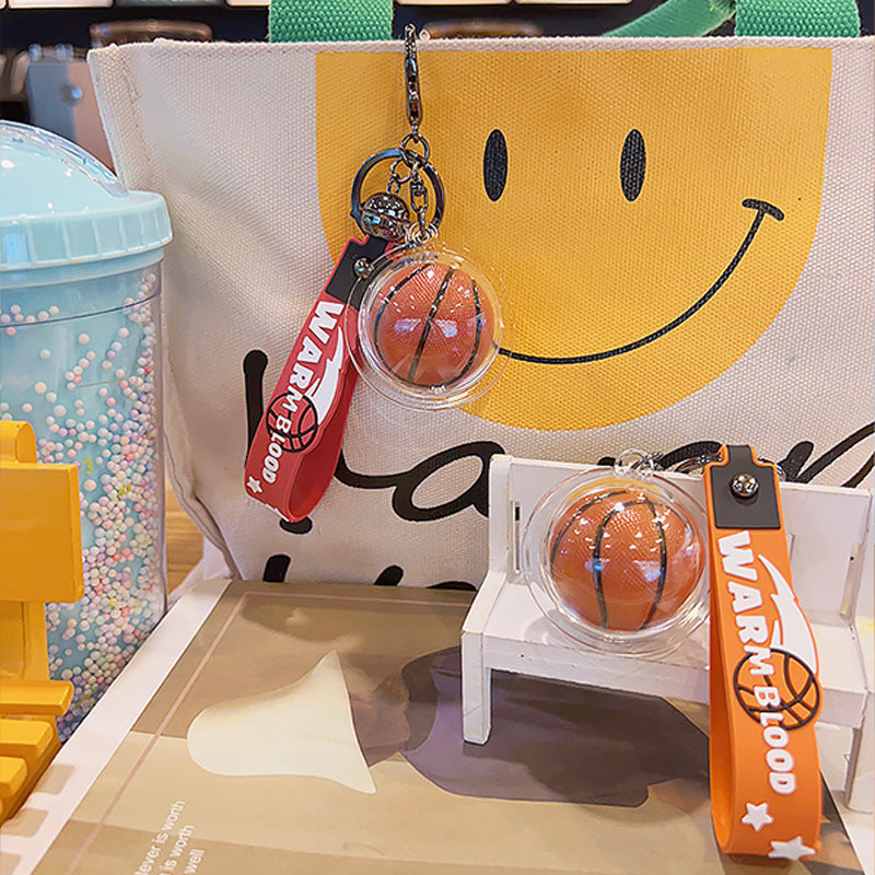 Soft Rubber Basketball Keychain Creative Street Style Sports Charm 4