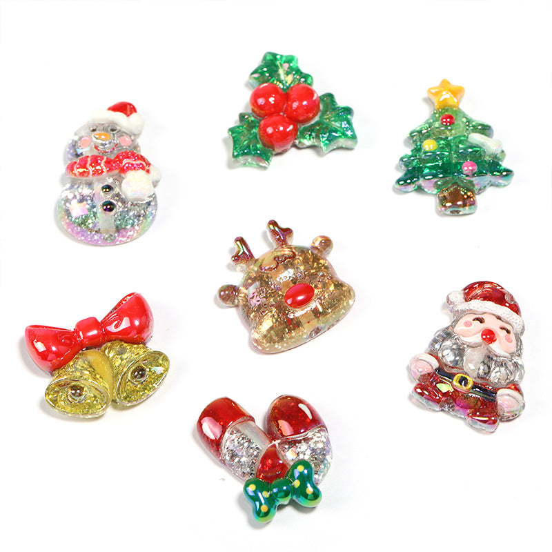 Glitter Powder Resin Beads Christmas Series Festive Holiday 25pcs 5