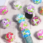 Embellished Bubblegum Beads 20mm Crystal Rose Polymer Clay 5pcs 3