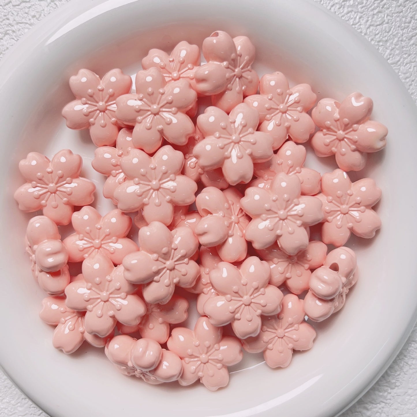 Painted Cherry Acrylic Beads 23mm Spring Baking Pastel Colors 10pcs 7