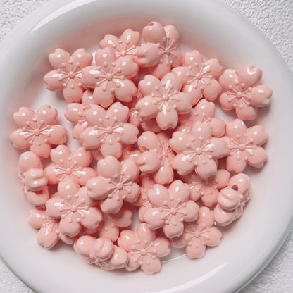 Painted Cherry Acrylic Beads 23mm Spring Baking Pastel Colors 10pcs 7