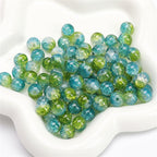 Crackle Round Glass Beads 8mm Multicolor Mixed 30pcs 20