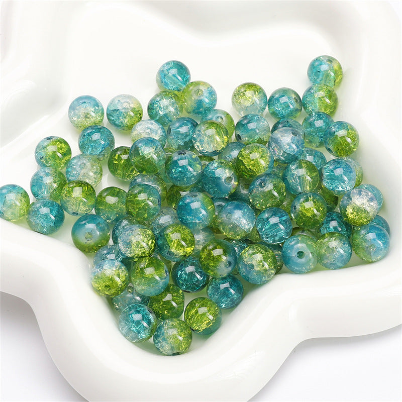 Crackle Round Glass Beads 8mm Multicolor Mixed 30pcs 20