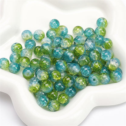 Crackle Round Glass Beads 8mm Multicolor Mixed 30pcs 20