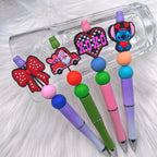 Silicone Focal Beads Valentine Butterfly Stitch Design 20pcs