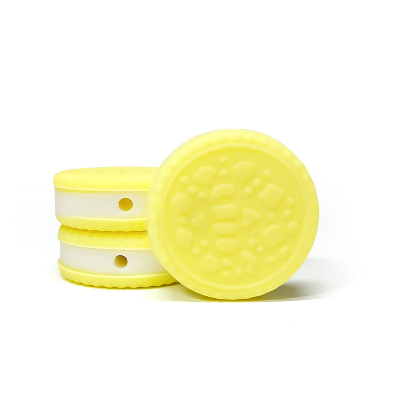 Silicone 3D Focal Beads Macaron Sandwich Cookies Textured Layers 20pcs 8
