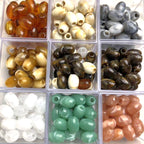 Vintage Elliptical Acrylic Beads 17mm Enamel Large Hole 200pcs