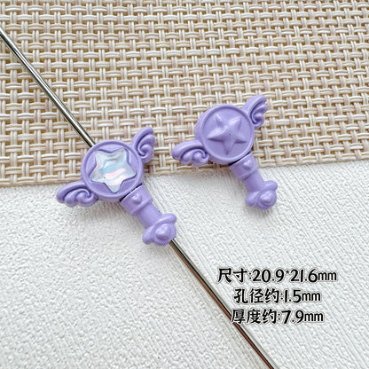Wand Metal Beads Painted Anime Style Alloy 10pcs 17