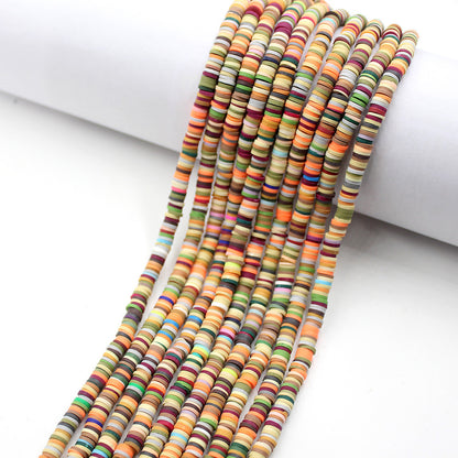 Flat Disc Clay Beads 6mm Colorful Matte Polymer 10strands 28