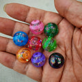Plating Round Acrylic Beads 16mm Clear Striped 100pcs