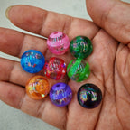 Plating Round Acrylic Beads 16mm Clear Striped 100pcs