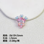 Glitter Crown Lollipop Resin Beads 26mm Transparent Pastel Colors 10pcs 6