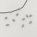 Elliptical Metal Beads 6mm Tibetan Silver Tone Swirl Design 1pc 5