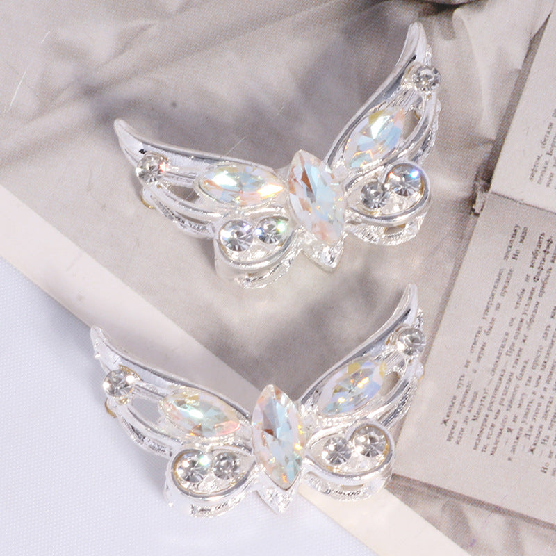 Butterfly Rhinestone Beads Alloy Sparkling Wings 2pcs 9
