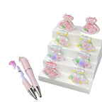 Hand Painted Dress Acrylic Beads 28x24x10mm Pastel Glossy 5pcs 5