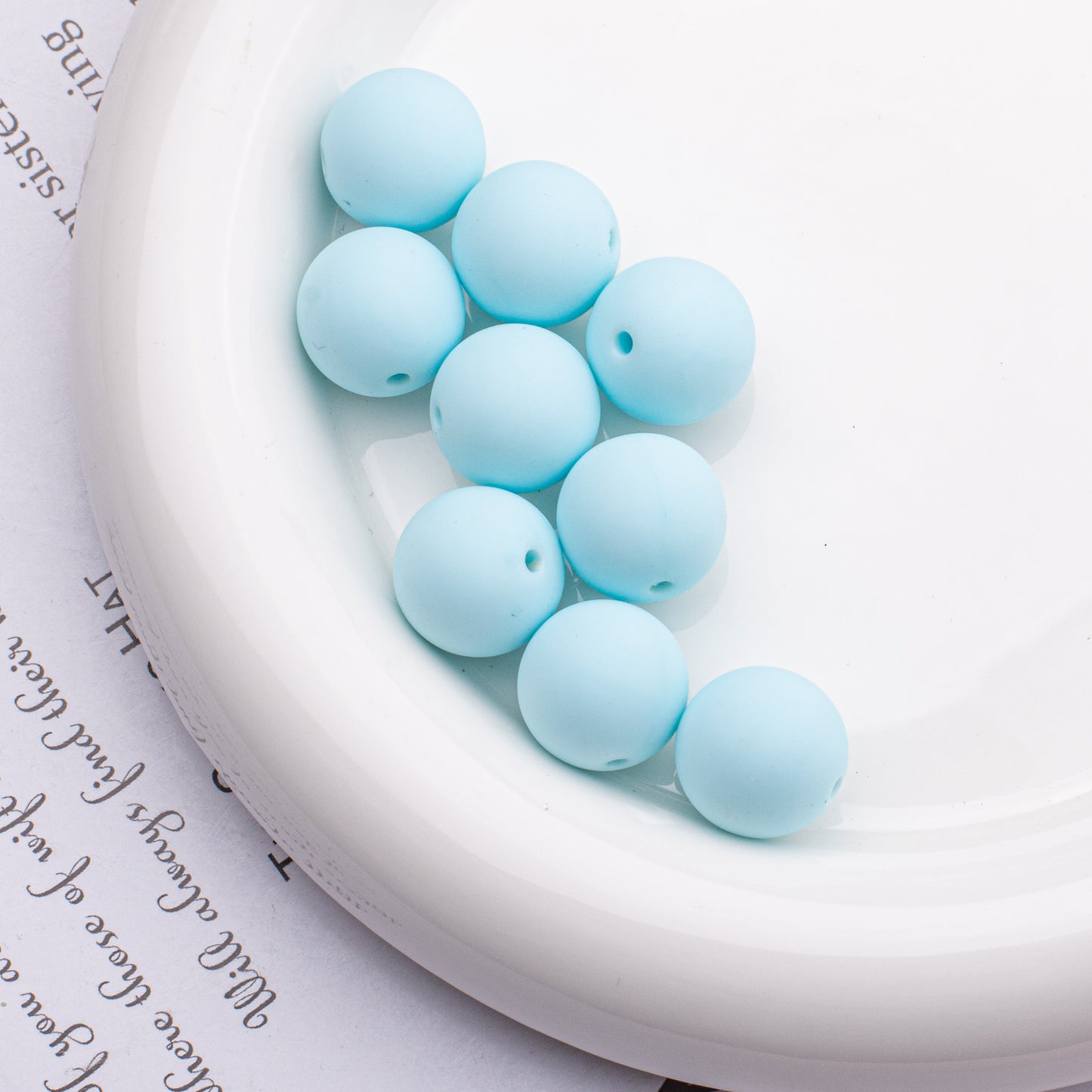 Rubberized Round Acrylic Beads 16mm Solid Color 20pcs 11