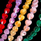 Heart Transparent Glass Beads 12mm Faceted Smooth 10pcs