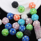Rhinestone Bubblegum Beads 16mm Colorful Ice Flower Sugar Covered Texture 10pcs 3