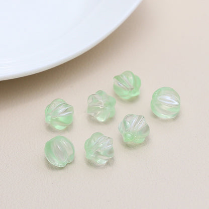 Czech Glass Beads Ribbed Vintage Style 8mm Transparent Pastel 10pcs 11
