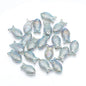 Electroplated Transparent Fish Glass Beads 8x15mm 30pcs 9