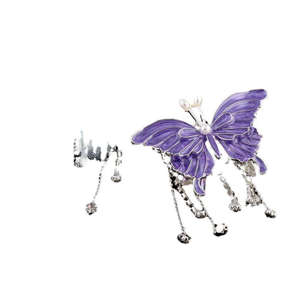 Butterfly Metal Beads 64mm Chunky Tassel Enamel Alloy 3pcs 5