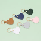 Leather Heart Shaped Keychain Soft Pastel Colors Stylish 3