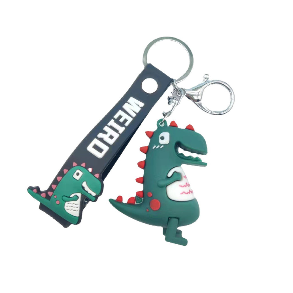 PVC Dinosaur Keychain Colorful Cartoon Dino Design 5