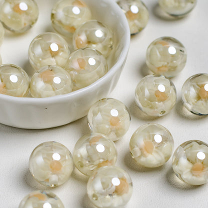 Sweet Bow Inside Resin Round Acrylic Beads 16mm 10pcs 9