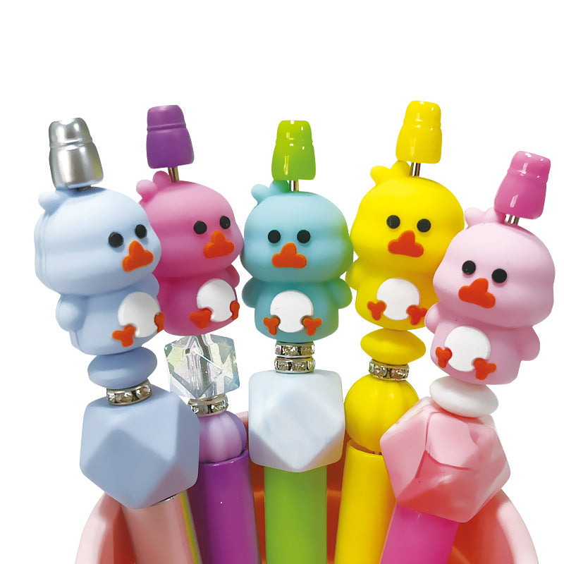 Silicone 3D Focal Beads Cartoon Chicken Rounded Body Design 2