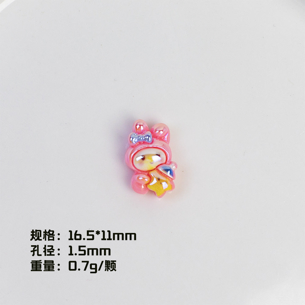 Plating Sanri Universe Series Resin Beads Whimsical Character Design 20pcs 9