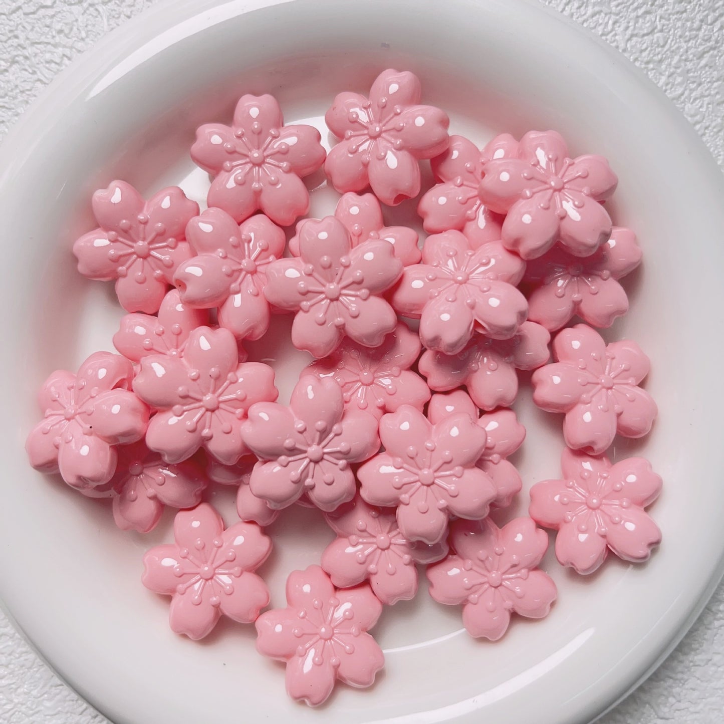 Painted Cherry Acrylic Beads 23mm Spring Baking Pastel Colors 10pcs 6