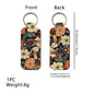 Blossom Pattern Chapstick Holder Neoprene Functional Keychain 3pcs 8