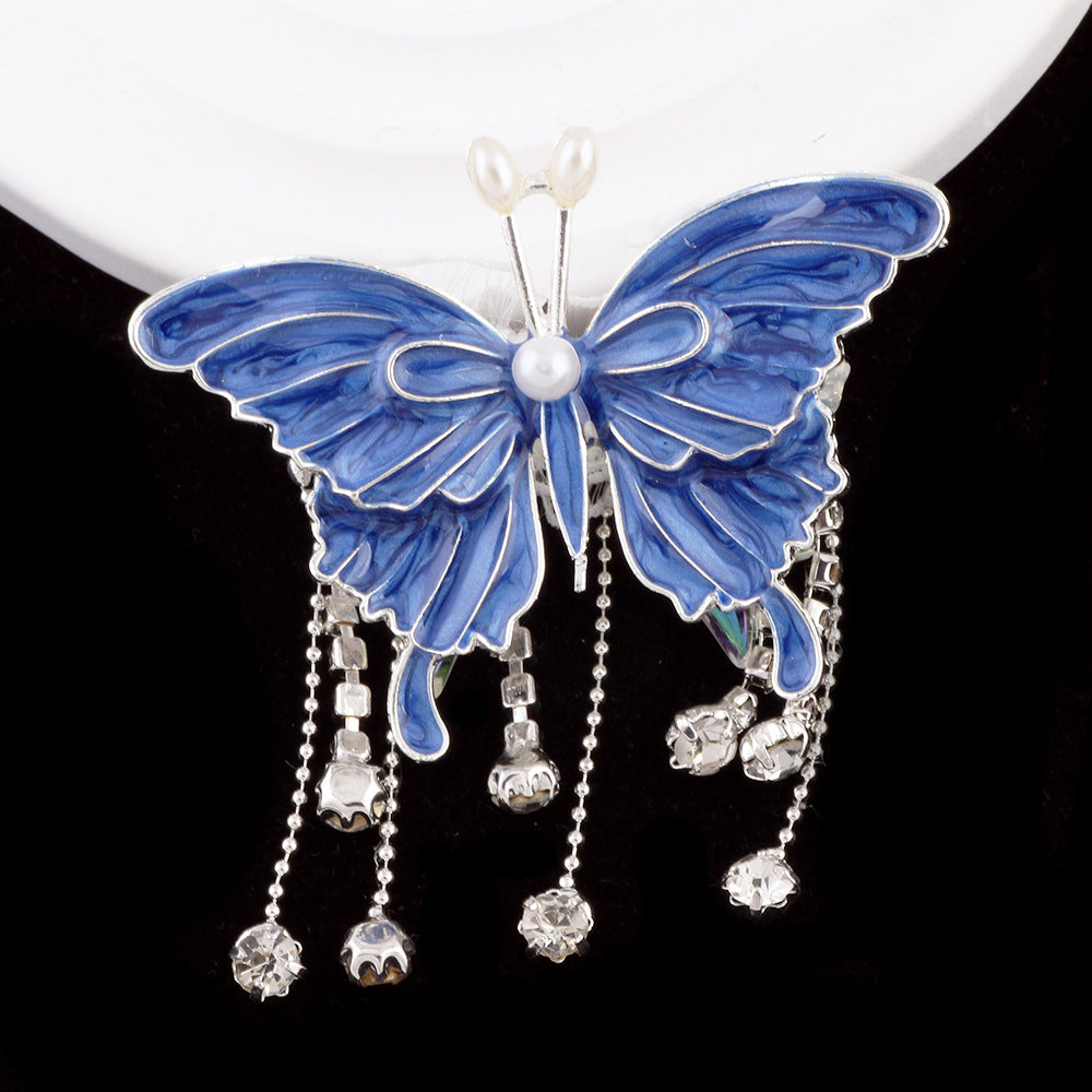 Butterfly Metal Beads 64mm Chunky Tassel Enamel Alloy 3pcs 12