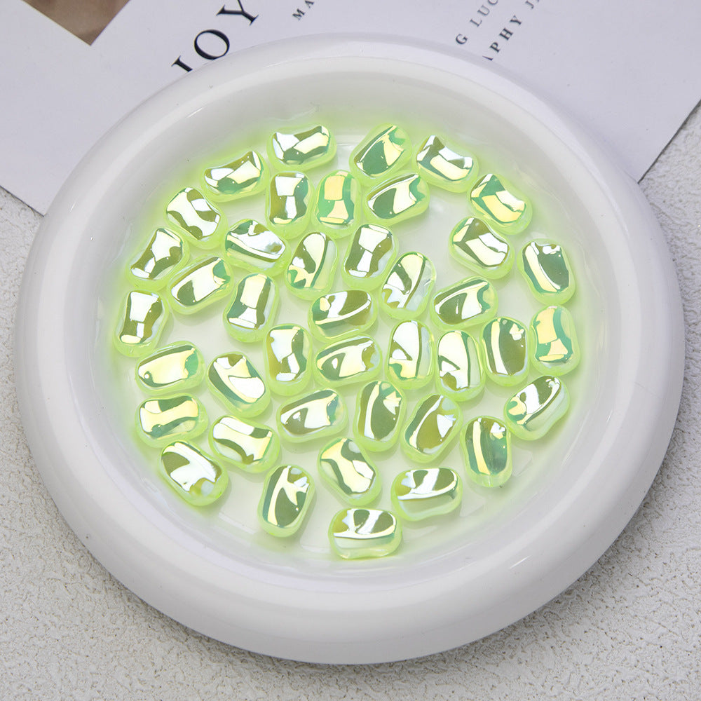 Glossy Plating Irregular Shaped Acrylic Beads 16mm Pastel Colors 20pcs 10