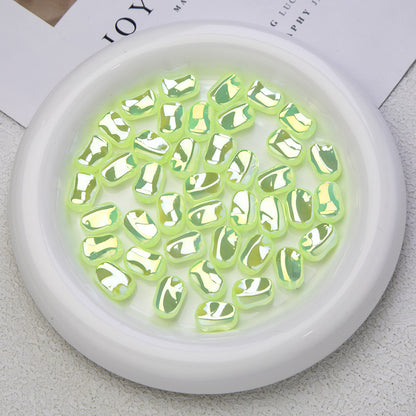 Glossy Plating Irregular Shaped Acrylic Beads 16mm Pastel Colors 20pcs 10