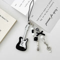 Black Guitar Resin Phone Charm Musical Pendant 7cm 2pcs 2