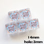Clear Square Acrylic Beads 14mm Pastel Printed Designs 20pcs 6