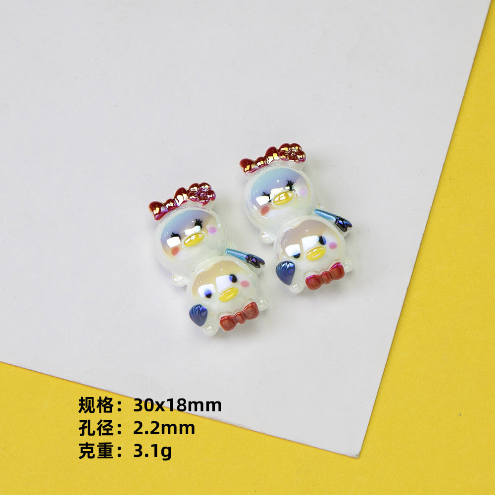 Cartoon Character Stack Series Resin Beads Glossy Jenga Block Shape 20pcs 8