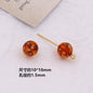Vintage Amber Transparent Gilded Plum Blossom Acrylic Beads 10pcs 13