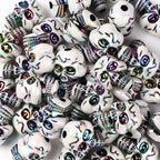 Halloween AB Color Plated Skull Acrylic Beads 17.5-23mm 5