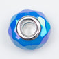 Acrylic Faceted Spacer Beads 15mm UV Plating Large Hole 20pcs 15