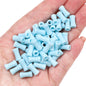 Painted Bamboo Joint Acrylic Beads 5x11mm Glossy Colorful 50pcs 11