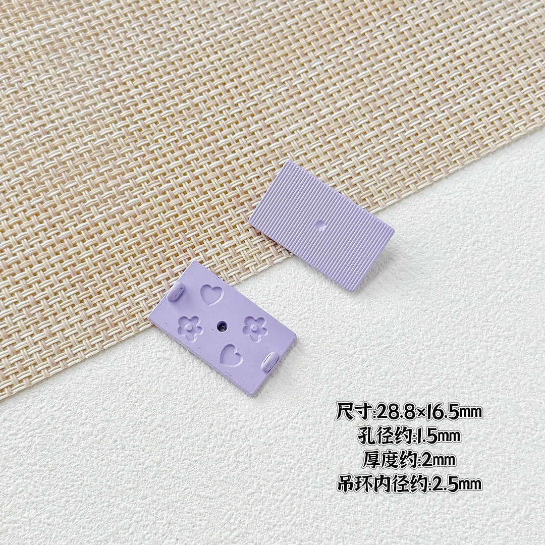 Painted Rainbow and Swing Plate Metal Beads 43mm 28mm Baking Finish 10pcs 13