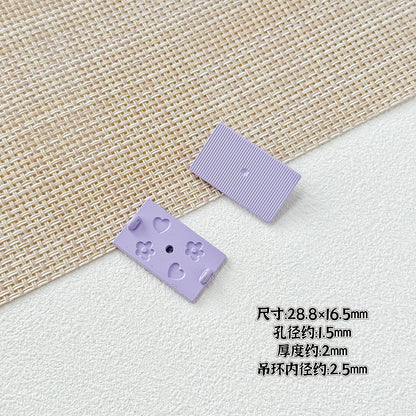 Painted Rainbow and Swing Plate Metal Beads 43mm 28mm Baking Finish 10pcs 13