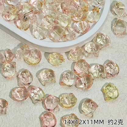 Clear Fox Head Glass Beads 14mm Transparent Playful Design 25pcs 8